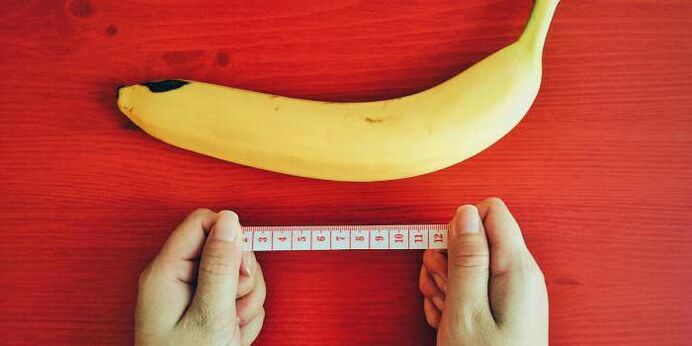 Μέτρηση πέους πριν από τη διεύρυνση χρησιμοποιώντας το παράδειγμα μιας μπανάνας